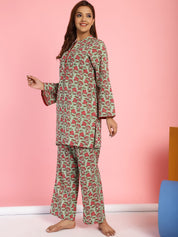 Floral Print Cotton Green Co-Ord Set