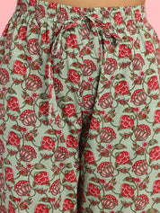 Floral Print Cotton Green Co-Ord Set