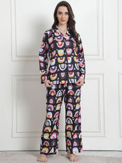 Printed Multi Cotton Night Suit