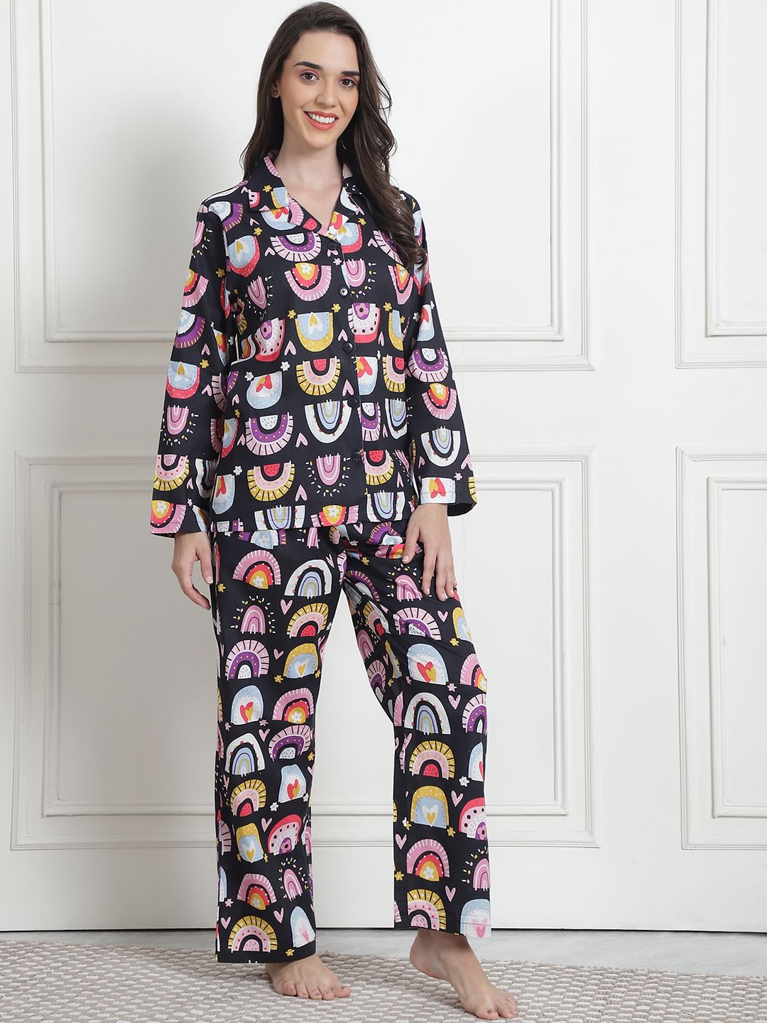 Printed Multi Cotton Night Suit