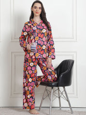 Printed Multi Cotton Night Suit