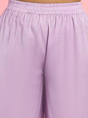 Solid Satin Lilac Night Suit