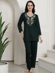Green Winter Night Suit