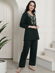 Green Winter Night Suit