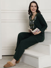 Green Winter Night Suit