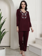 Purple Winter Night Suit