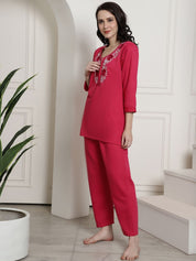 Pink Winter Night Suit