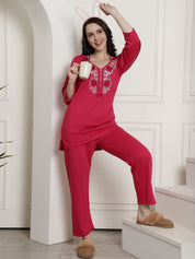 Pink Winter Night Suit