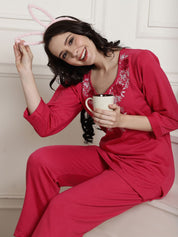 Pink Winter Night Suit