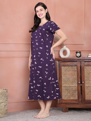 Secret Wish Purple Floral Hosiery Hosiery Nighty