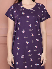 Secret Wish Purple Floral Hosiery Hosiery Nighty