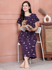 Secret Wish Purple Floral Hosiery Hosiery Nighty