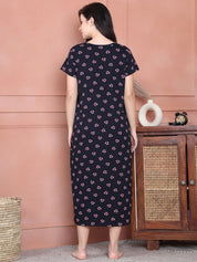 Secret Wish Navy Blue Floral Hosiery Hosiery Nighty