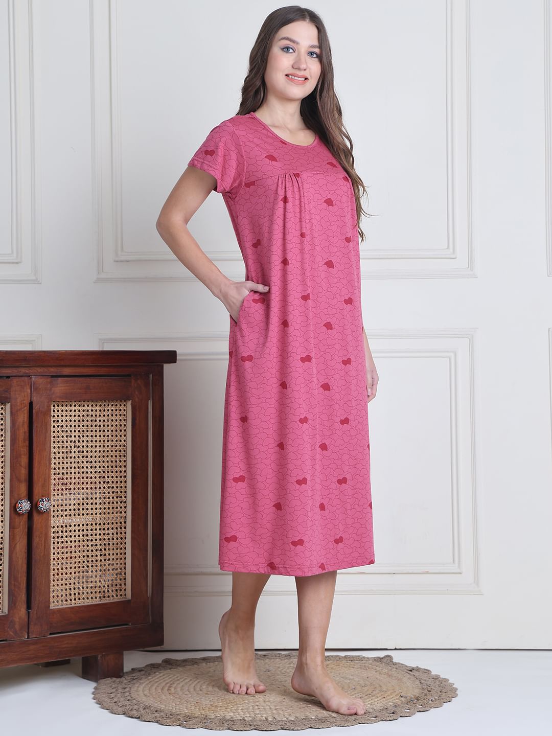 Secret Wish Pink Heart Hosiery Nighty