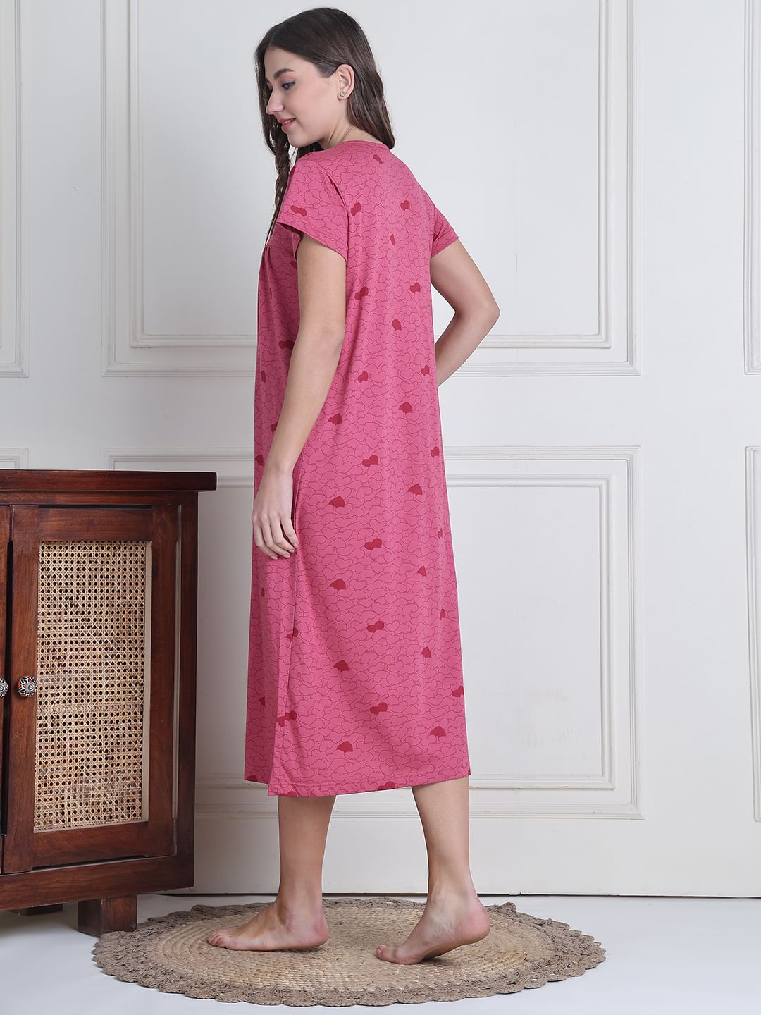 Secret Wish Pink Heart Hosiery Nighty