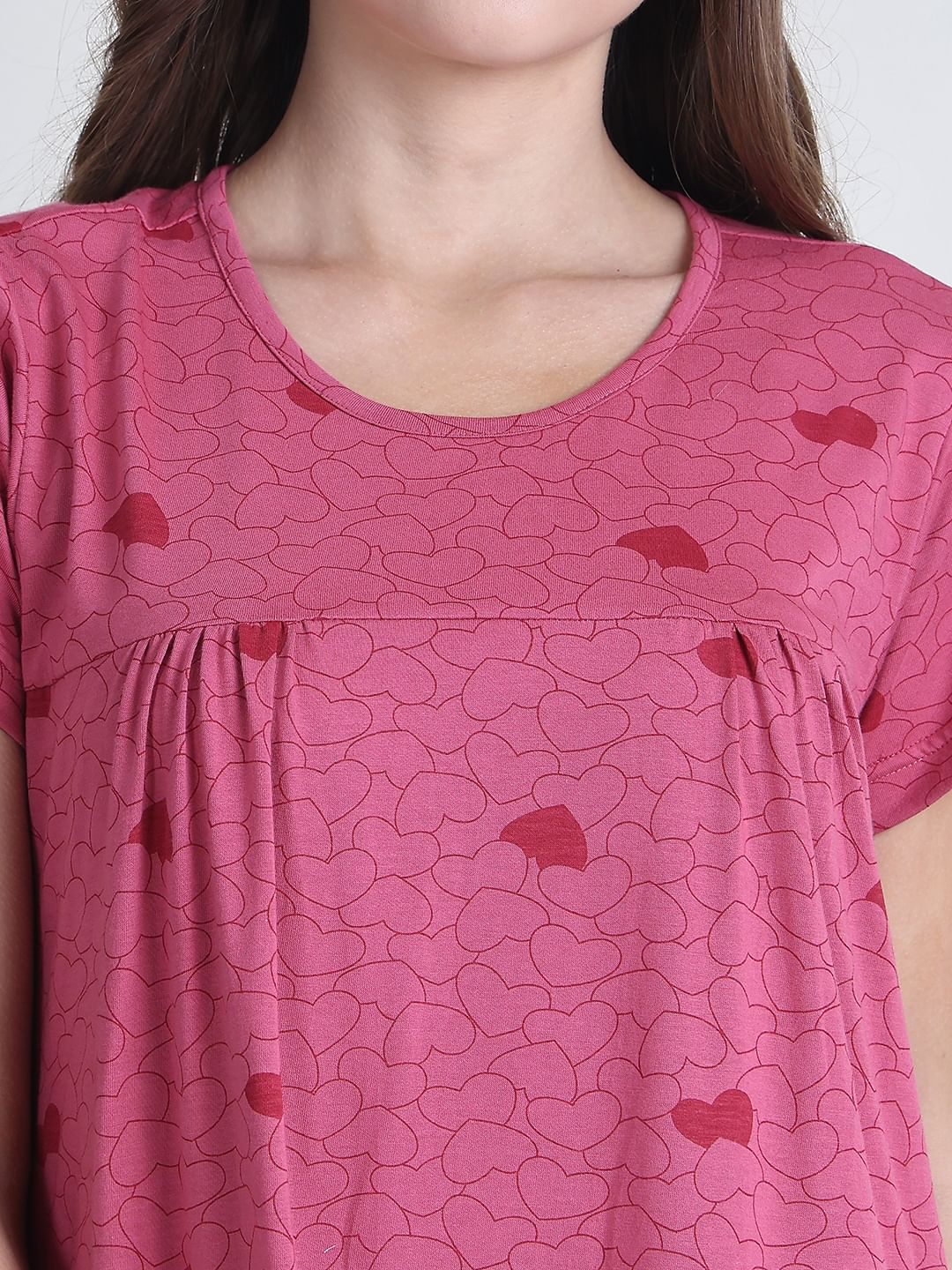 Secret Wish Pink Heart Hosiery Nighty