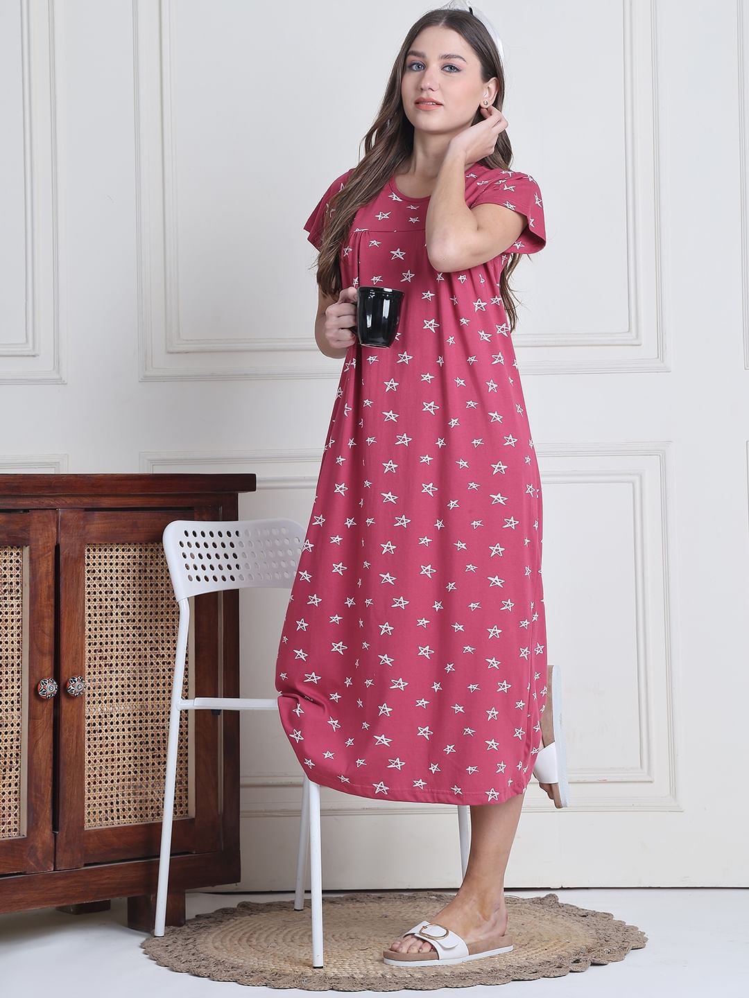 Secret Wish Pink Star Hosiery Nighty