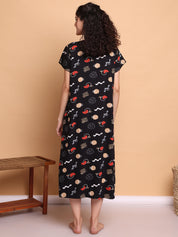 Black Abstract Hosiery Nighty