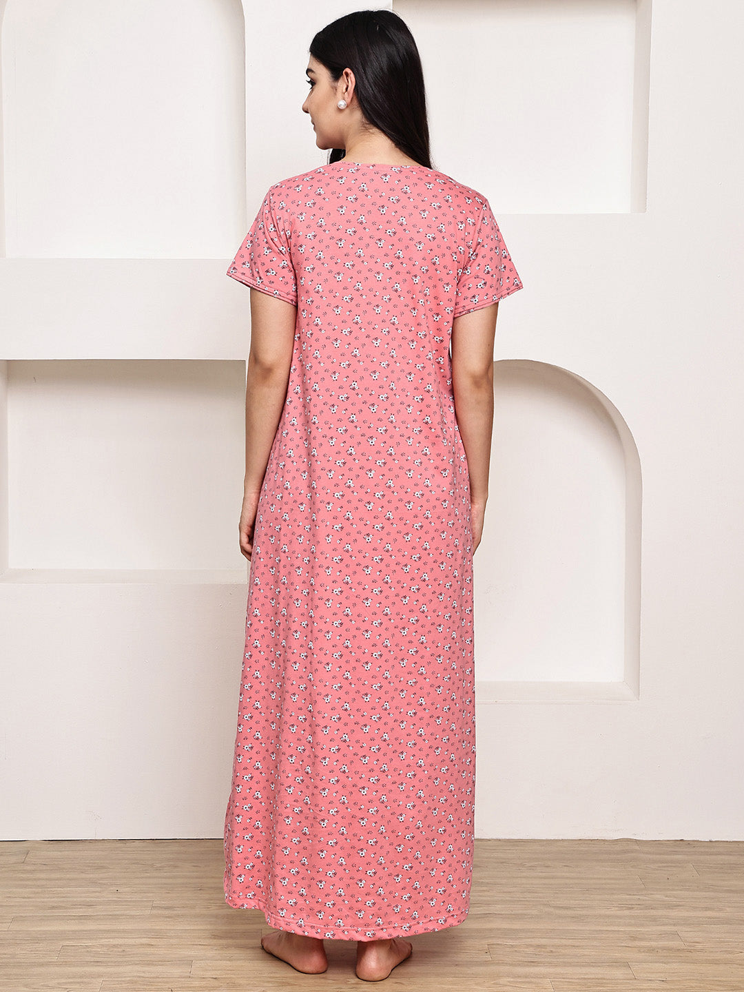 Pink Floral Hosiery Nighty