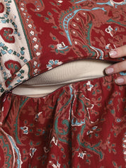 Printed Brown Cotton Maternity Nighty