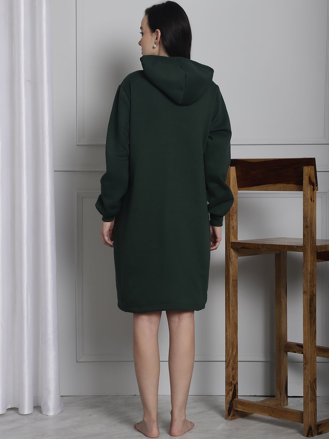 Green Hoodie Winter Maternity Nightdress