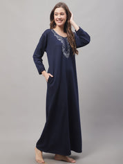 Blue Woolen Nighty