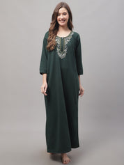 Green Woolen Nighty