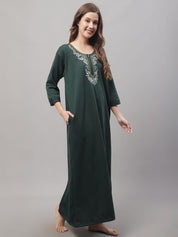 Green Woolen Nighty
