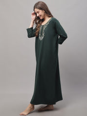 Green Woolen Nighty