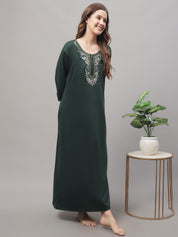 Green Woolen Nighty