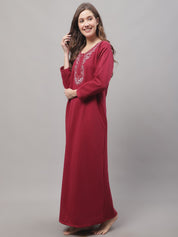 Maroon Woolen Nighty