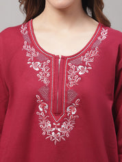 Maroon Woolen Nighty