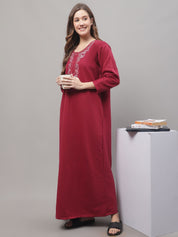 Maroon Woolen Nighty