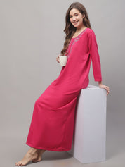 Pink Woolen Nighty