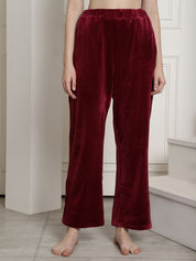 Maroon Velvet Lounge Pants
