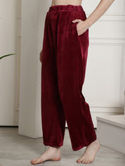 Maroon Velvet Lounge Pants