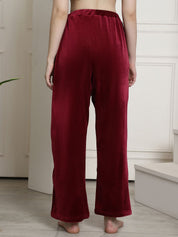 Maroon Velvet Lounge Pants