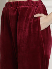 Maroon Velvet Lounge Pants