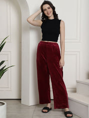 Maroon Velvet Lounge Pants