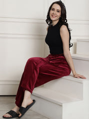 Maroon Velvet Lounge Pants