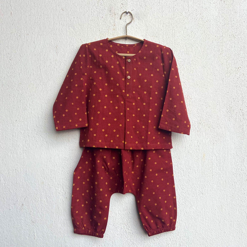 WHITEWATER KIDS UNISEX ORGANIC MADDER RAIDANA KURTA +  MATCHING PANTS