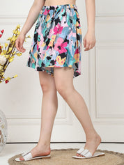Floral Print Multi Rayon Shorts with Side Pocket
