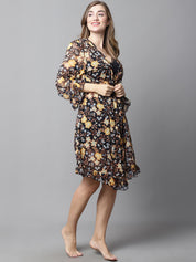 Black & Yellow Floral Cover Up Shrug