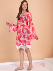 Floral Swimwear Cover Up Shrug