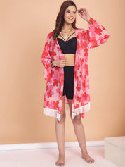 Floral Swimwear Cover Up Shrug