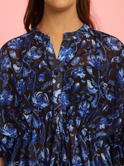 Black & Blue Cover Up Dress for Women