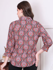 Secret Wish Floral Print Pink Rayon Maternity Wrap Top