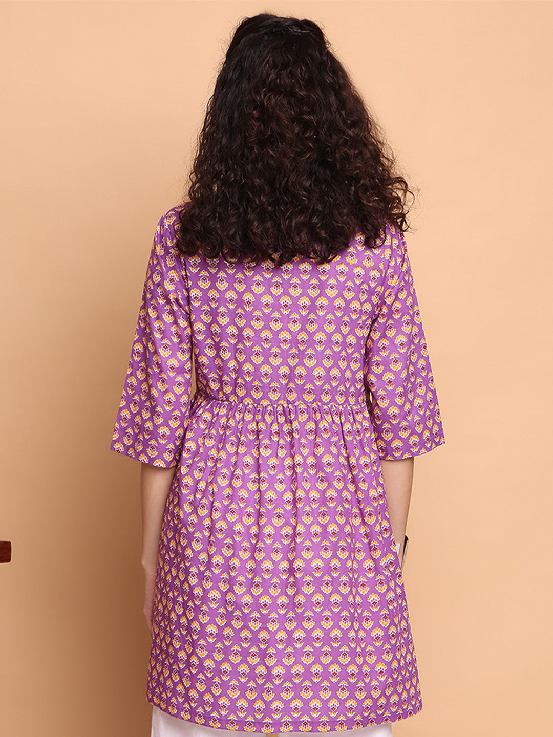 Purple Floral Cotton Maternity Tunic