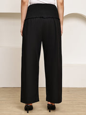 Secret Wish Black Solid Poplin Maternity Trouser