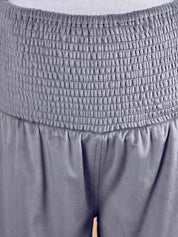 Secret Wish Grey Solid Velvet Winter Maternity Trouser
